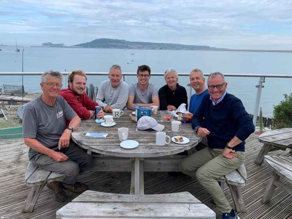 Lyme sailors pictured at Castle Cove where they competed in the Dorset Triangle competition