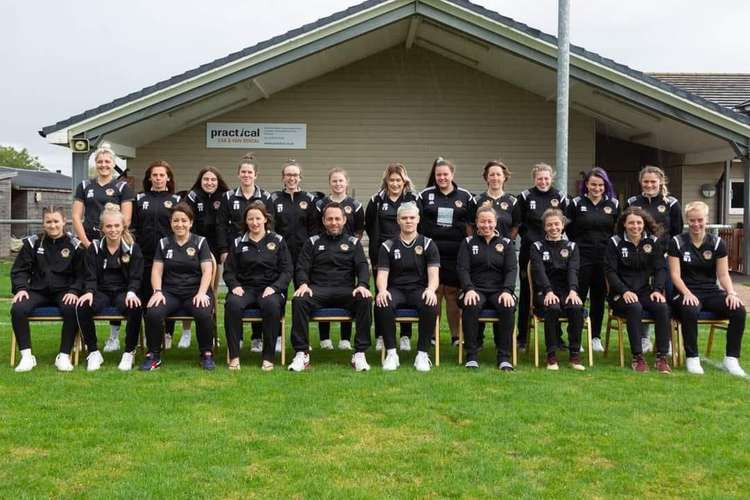 Axminster Town Ladies line-up before the FA Vase victory over Budleigh