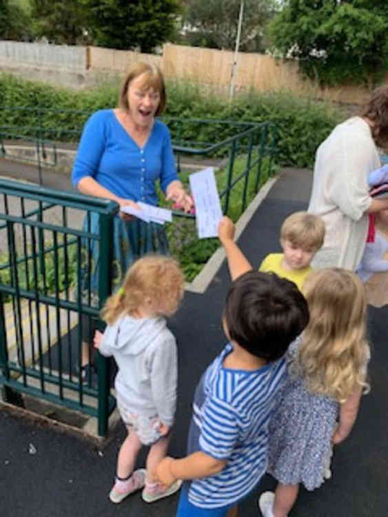 Children from Colyton Caterpillars wrote letters to Mrs Kimber, reception teacher at Colyton Primary School