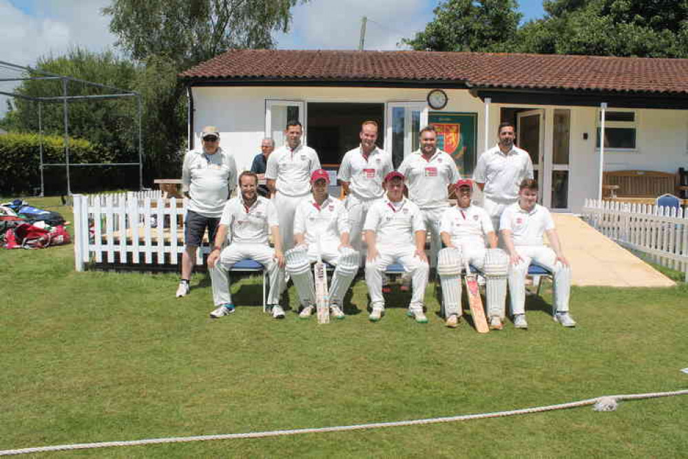 Seaton Cricket Club, skipped by Ben Morgan,  pictured before their friendly at Uplyme on Saturdayfriends