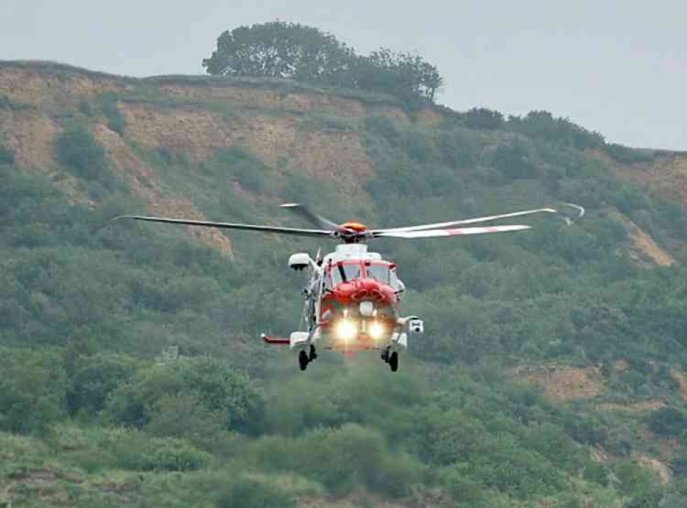 The search and rescue helicopter from St Athan in Wales was called to winch the man to safety (stock photo by Daryl Turner)