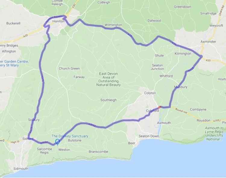 The official diversion route will take traffic from Sidford to Putts Corner, through Honiton, onto the A35 and through Musbury
