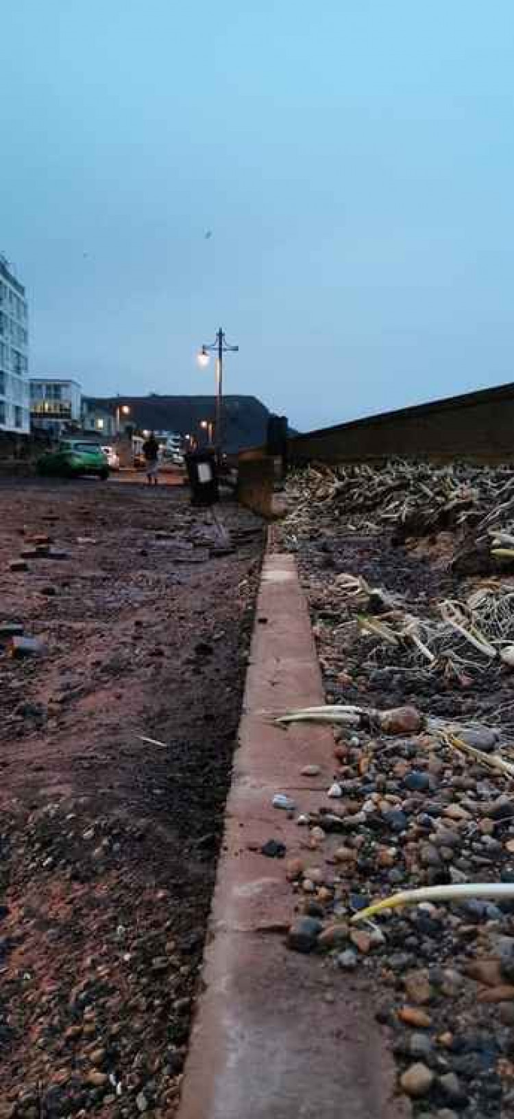 The flooding has caused some damage on Seaton Esplanade (photos by Chris Rogers)