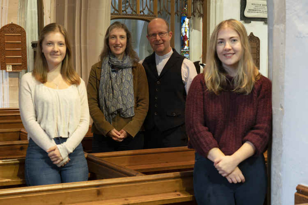 The Reverend Jeremy Trew and his wife Alison pictured with daughters Rachel and Eleanor