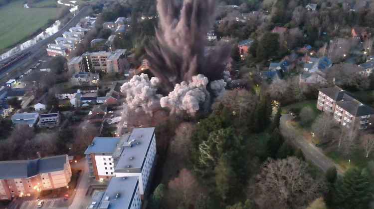 A controlled explosion was carried out on Saturday evening (photo credit: Devon & Cornwall Police)