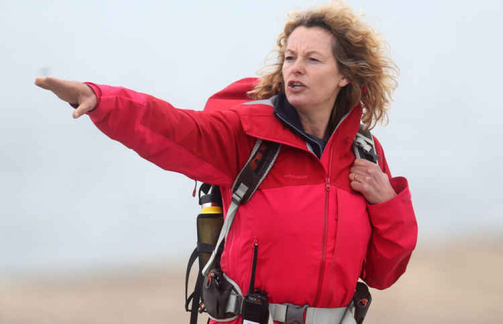 Kate Humble pictured filming in Lyme Regis back in July 2020 (photo by Richard Austin)