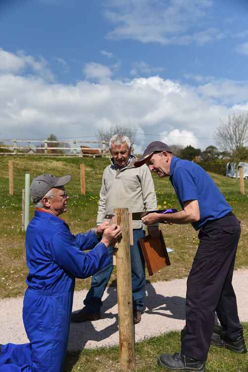 Members of Beer Men's Shed made and installed wooden frames for the plaques and information boards