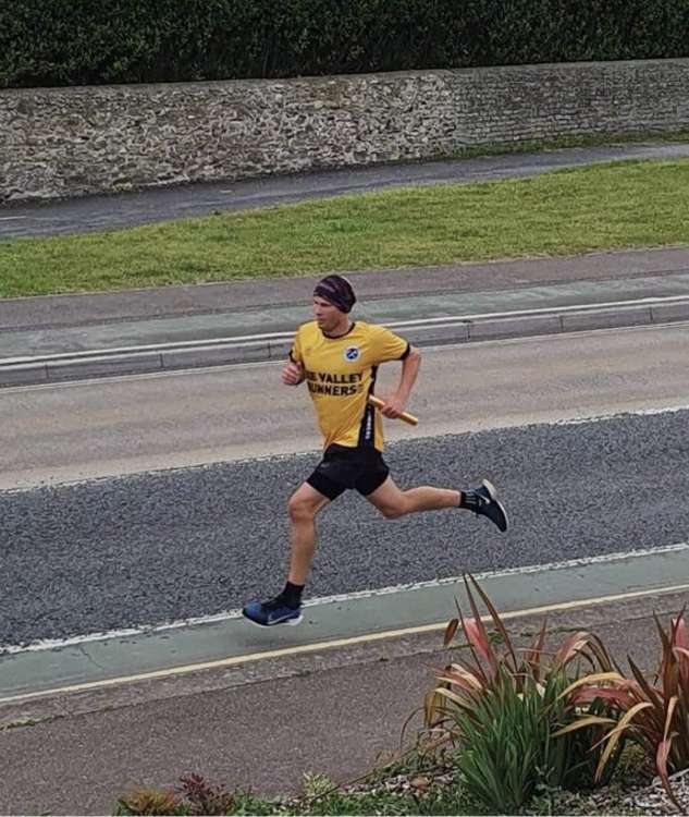 Runner Joel Seward during the 'Race the Tram' relay event