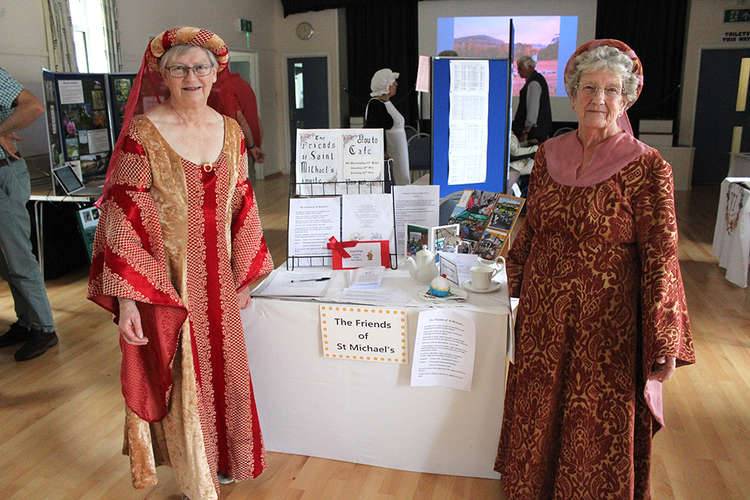 Local organisations dressed in costume and set up stalls in Colyford Memorial Hall