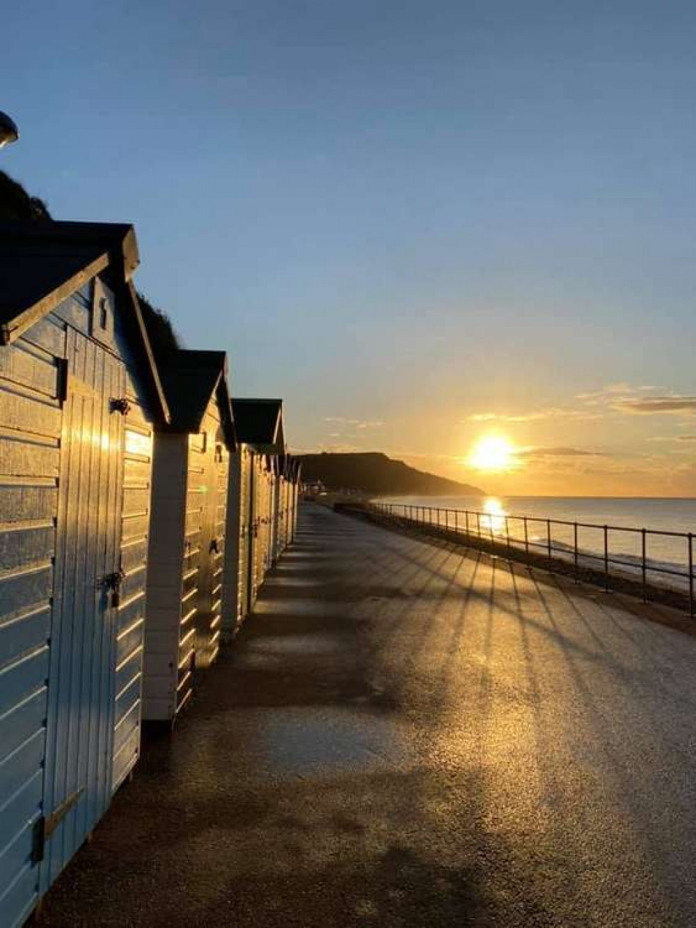 Sunrise on Seaton seafront, taken by Gill Melly