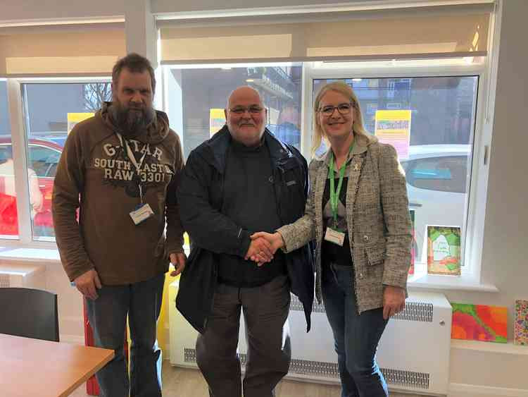 From left to right, Councillor Mark Rogan, David Bull, OBE, Chair of the West Cheshire Mental Health Forum and Councillor Kay Wesley