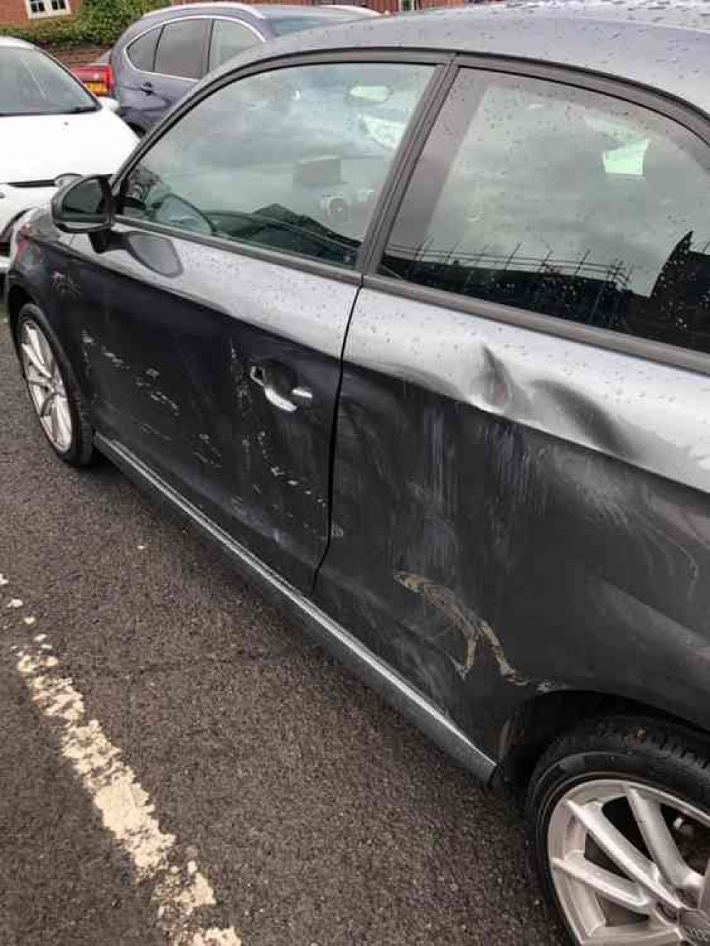 Ella Kehoe's damaged car