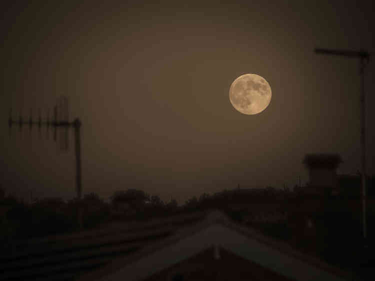 Moon above the houses