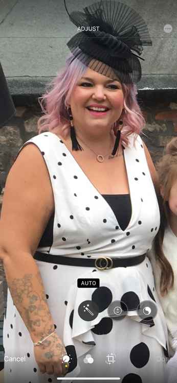 Tracy Grocott before losing over 4 stone.