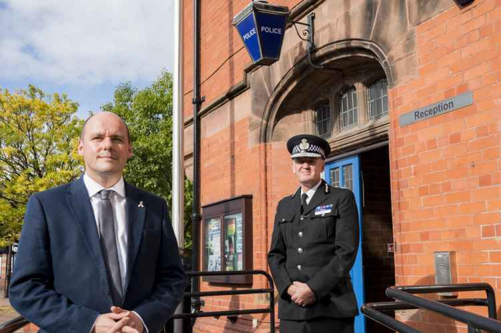 (Left to right) PCC David Keane with chief constable Darren Martland.