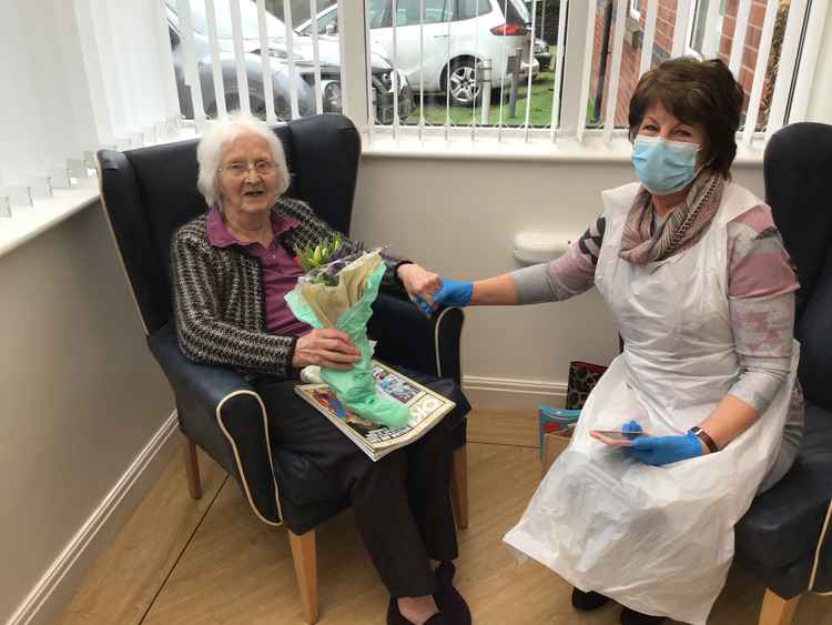 Frances Basford with her daughter Sally whom she hasn't seen in 12 months.