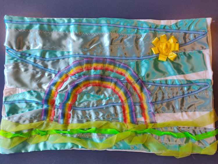 Year 10 Libby B secured second place in the CHS Berisfords Design Award Competition with her very topical blue sky rainbow creation.