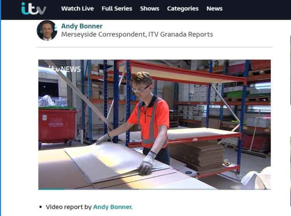 Screen shot of Adam at work (Image: ITV Granada Reports)