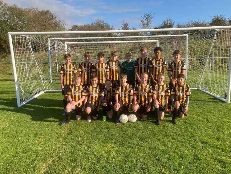 Axminster Town Under 14s who drew 1-1 at Tiger Way with Okehampton