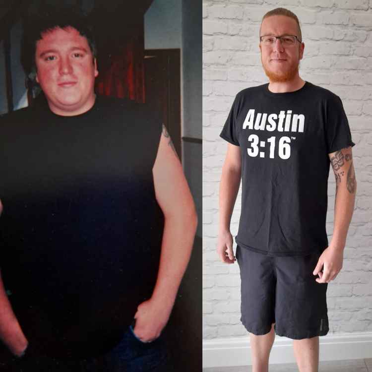 Benji Williams before and after losing 8st 12lb