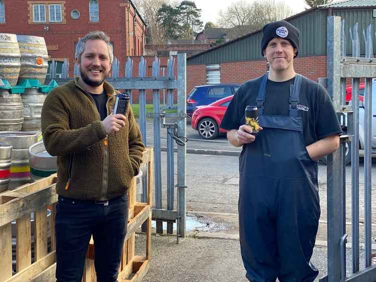 Beartown's finest . . . MD Joe Manning (left) and head brewer Robin Pierce.