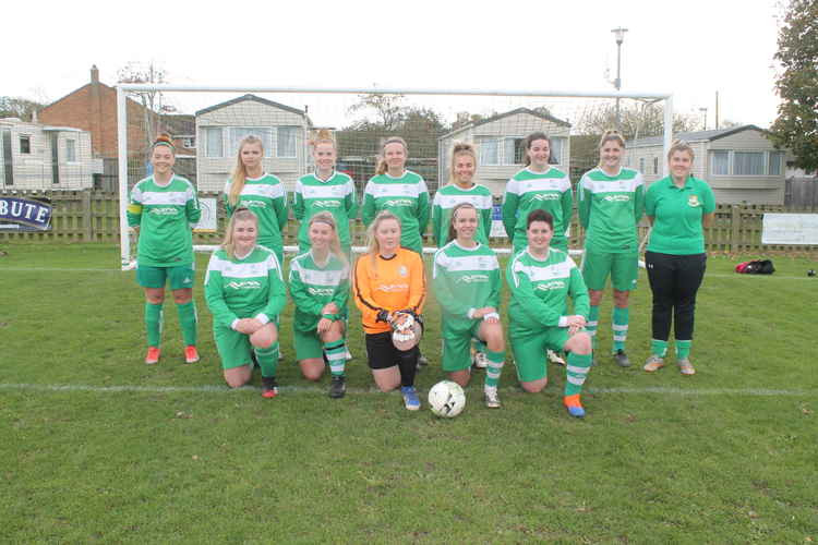 Seaton Ladies line up before their victory over Plainmoor