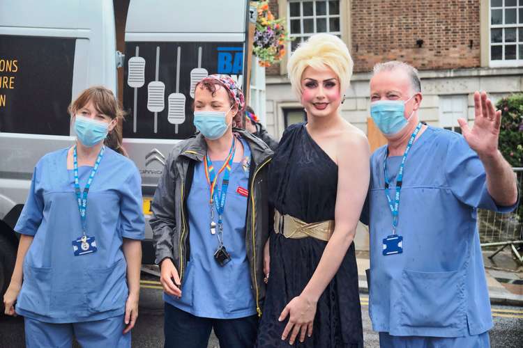 Miss Blair and vaccination team. (Image: Gordon Watt)