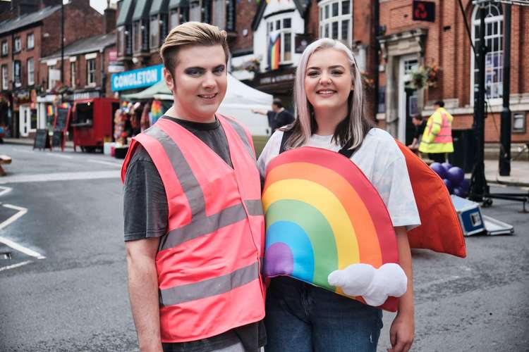 Ronan Clayton and Caitlin Walton, co-chairs of Congleton Pride. (Image: Gordon Watt)