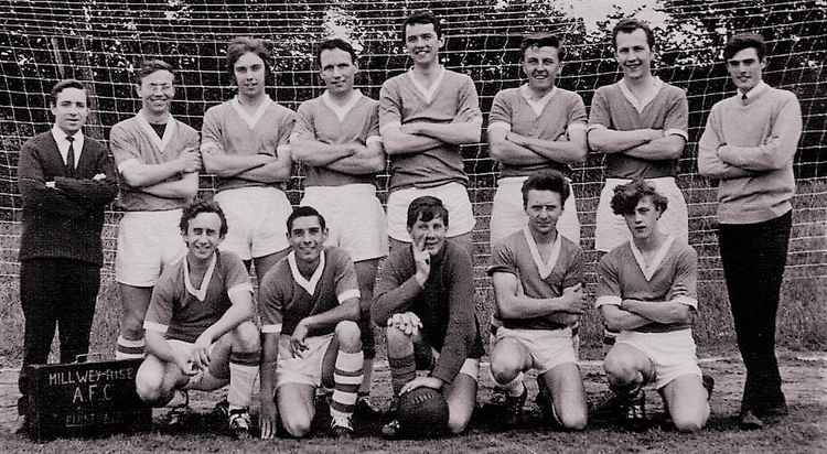 The Millwey Rise FC 1965-66 promotion team:  back row (left to right) - Gordon Pritchard, Perce Downton, Andy Jackman, Tony Turner, Roger Hurrell, Dick Sturch, Ray Tiller, Ian Galloway. Front row (left to right) - Geoff Vicary, Alfie Dowell, Nobby Swain,