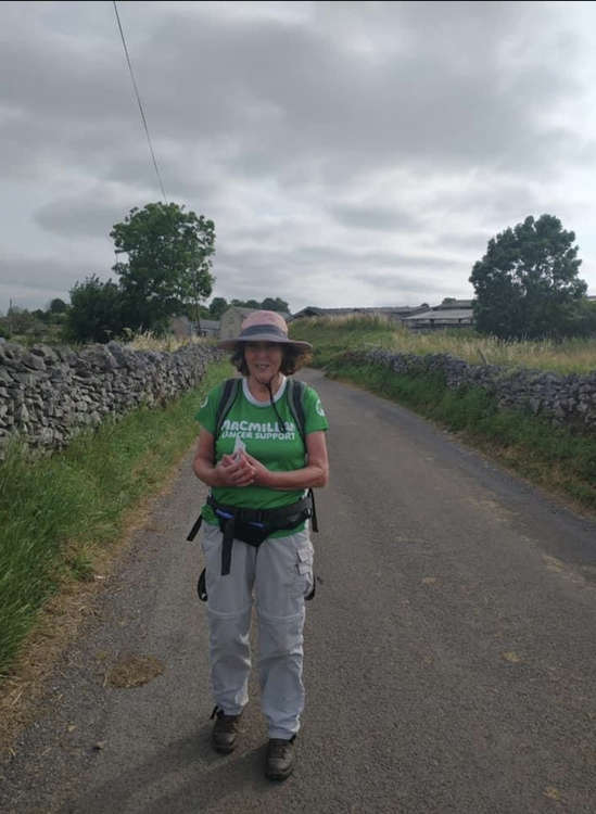 Nicole in action in the summer on her charity hike.