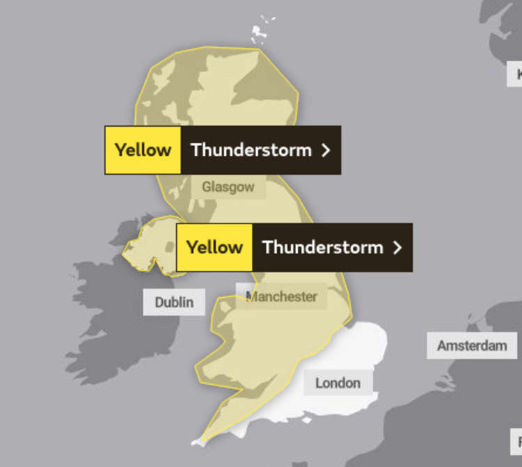 Storms will engulf most of the country.