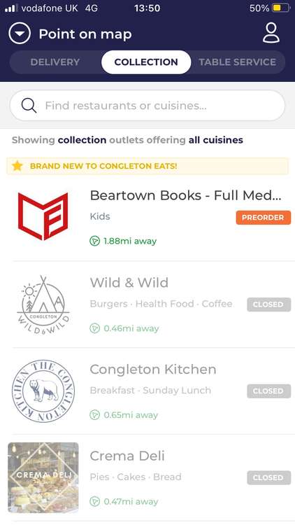 You can even order Nick's past, present and future books to be delivered to your door, thanks to the Congleton Eats app.
