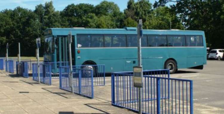 A school bus at Congleton High School.