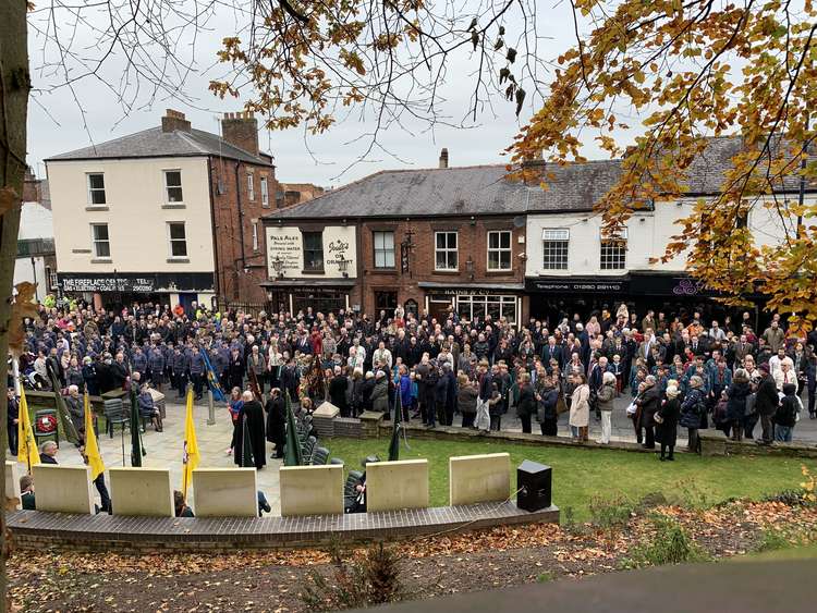 Congleton packed in the hundreds to remember over 600 named Congletonians who lost their lives in war. (Image - Debbie Coxon)