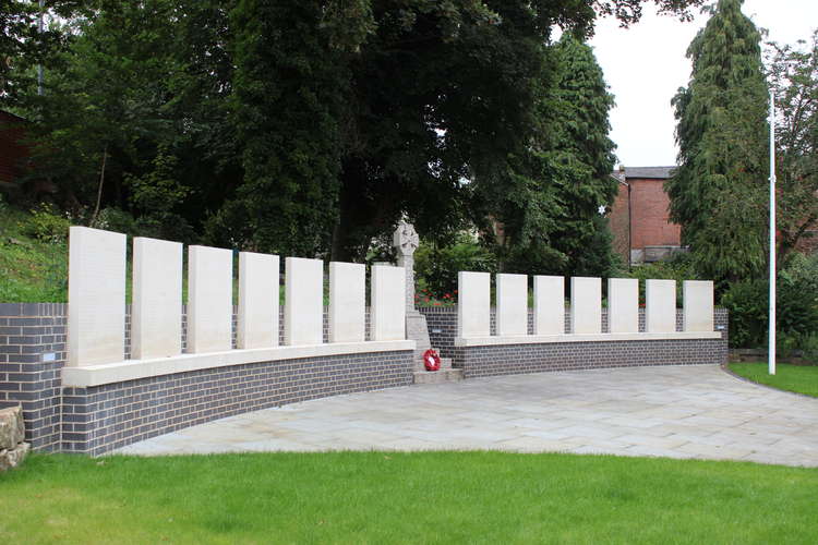 For comparison, Congleton Cenotaph is pictured last month with just the single wreath of red. The recently-renovated stones are made with Portland Stone.