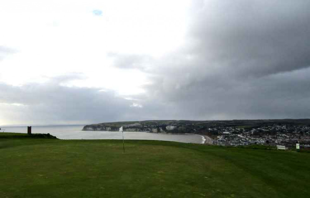 Glorious views over the bay rom Axe Cliff Golf Club