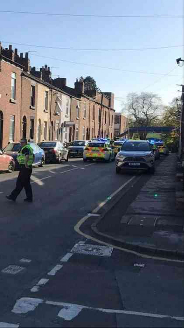 Police on Coare Street at around 5.30pm