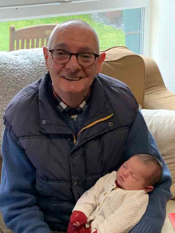 Mr Lancaster with his first great grandaughter, who was born in January.