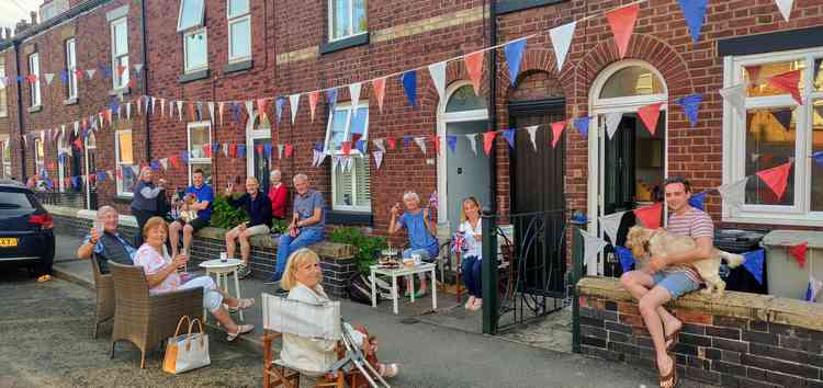 Union Road: Cllr Mick Warren joined his neighbours in a socially distanced get-together.