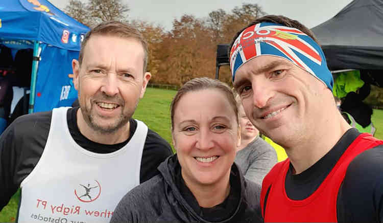 From left, Simon Spurrell with wife Becky Spurrell and Matt Rigby