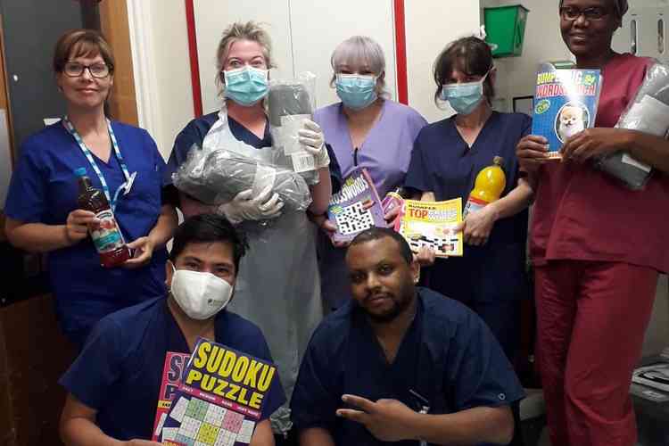 Hospital staff welcomed Alex's donations to keep patients entertained.