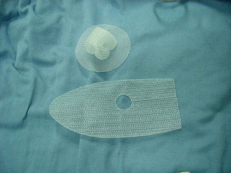 Surgical mesh is made from a synthetic material.