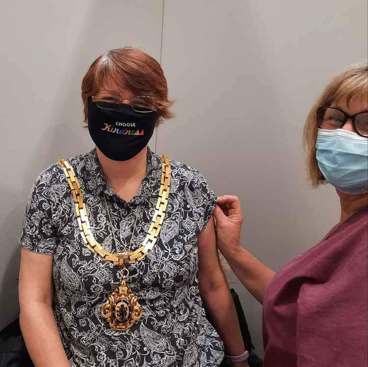 Cllr Sarah Bennett-Wake had her vaccine at Macclesfield Hospital.