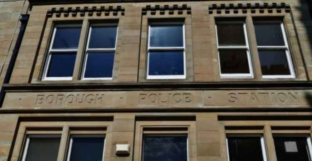 Macclesfield's Old Borough Police Station, located at the Town Hall on Market Place. (Credit: CC Briangeorge1945)