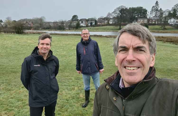 (L to R) Cllrs Simon Browne and Richard Slater with David Rutley MP (Credit: David Rutley)