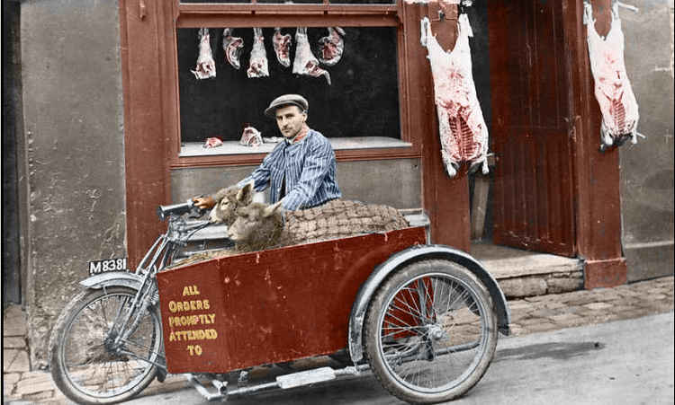 This coloruised photo of the remote Buxton Road, is from over 80 years ago.