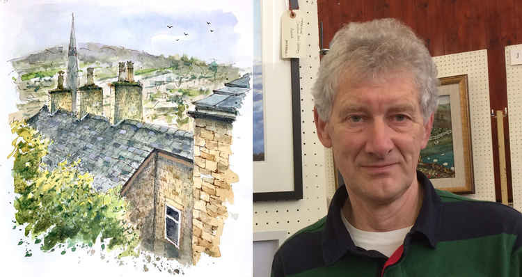 Incredible sketches like the 'Rooftops of Beeston Brow, Bollington', has earned this Macc man has over 23,700 followers on Instagram. (Credit - @davidsteedenart)