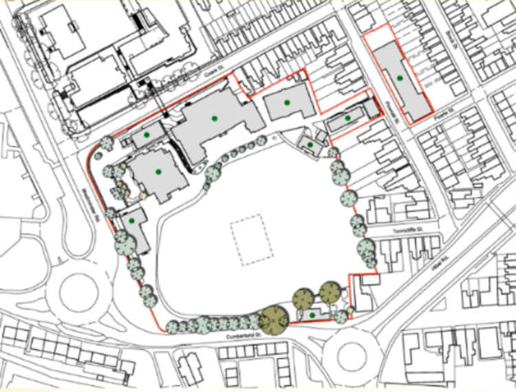 Green space will remain at the centre of the site. (Image - Cheshire East Council)