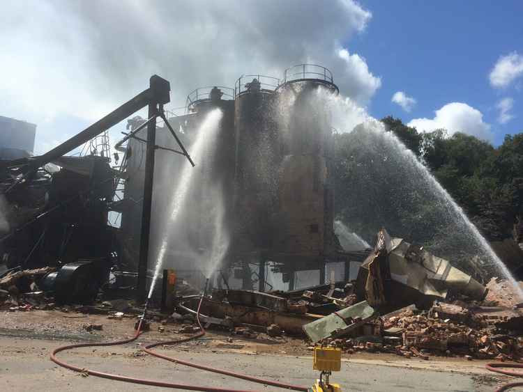 Wood Treatment Ltd were manufacturers of a range of wood powder and wood fibre products. (Image - Cheshire Fire and Rescue)