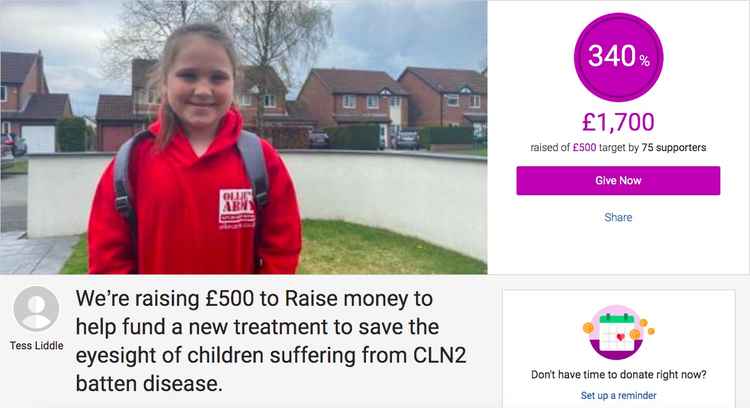 Tess has already raised 340% of her fundraising goal, as of May 10. The charity walk is three weeks away. (Image - JustGiving)